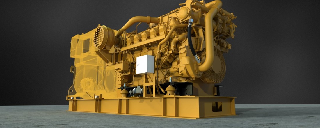 Generatorsettene fra Pon Power er basert på de nye Caterpillar 3512E-motorene. Illustrasjon: Pon Power