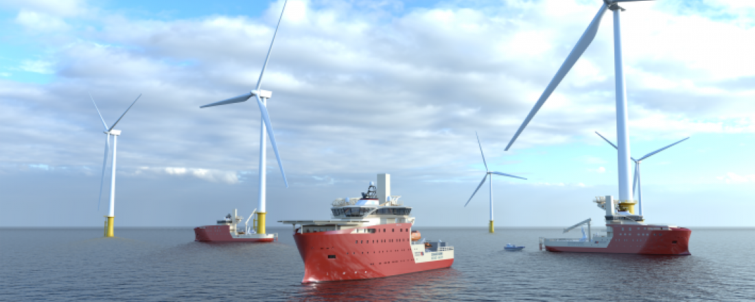Vard has secured contracts for the design and construction of three Service Operation Vessels (SOVs) to  operate on the Dogger Bank Wind Farm in the North Sea. Illustration: Vard.