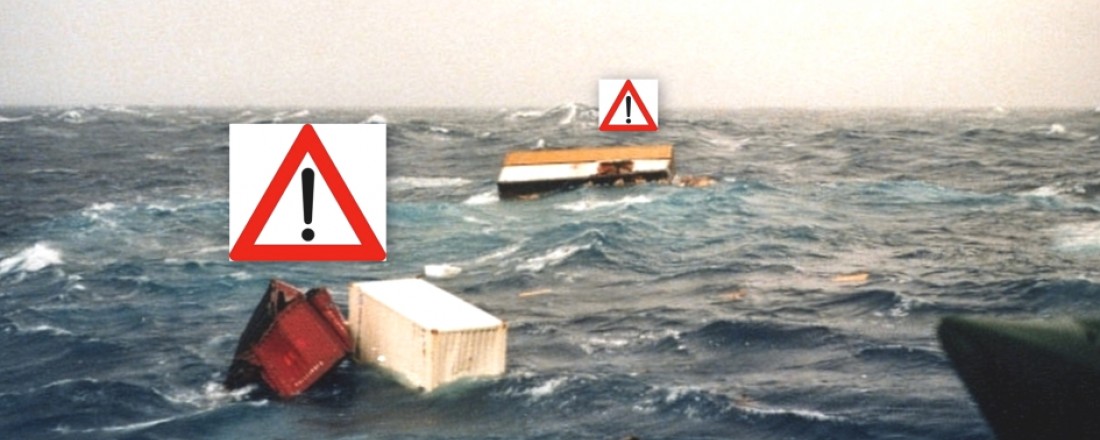 Drivende gjenstander utgjør en stor risiko for sjøtrafikken i Europa. Illustrasjon: Kystverket.