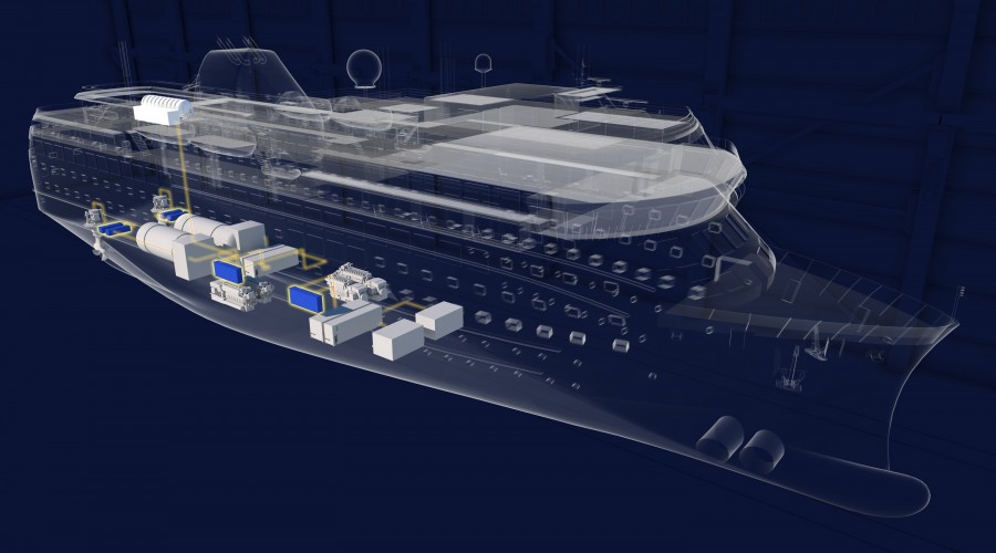 Virtuell prototyping og simulering av de ulike skipsløsningene er en sentral del av FoU-programmet. Illustrasjon: Havyard
