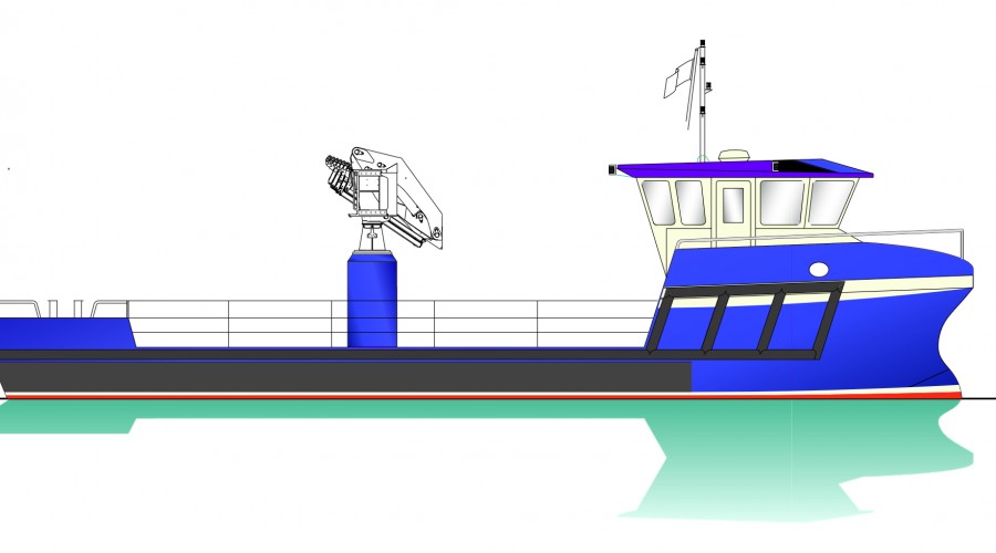 Model of the vessel. Illustration Skagen Ship Consulting