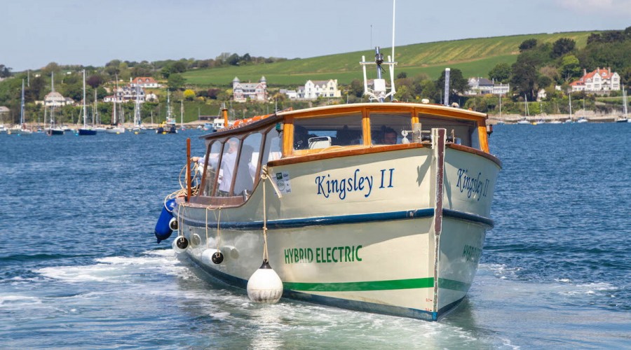 The classic wooden ferry “Kingsley II”was originally built in 1934.  Photo: Fal River Cornwall