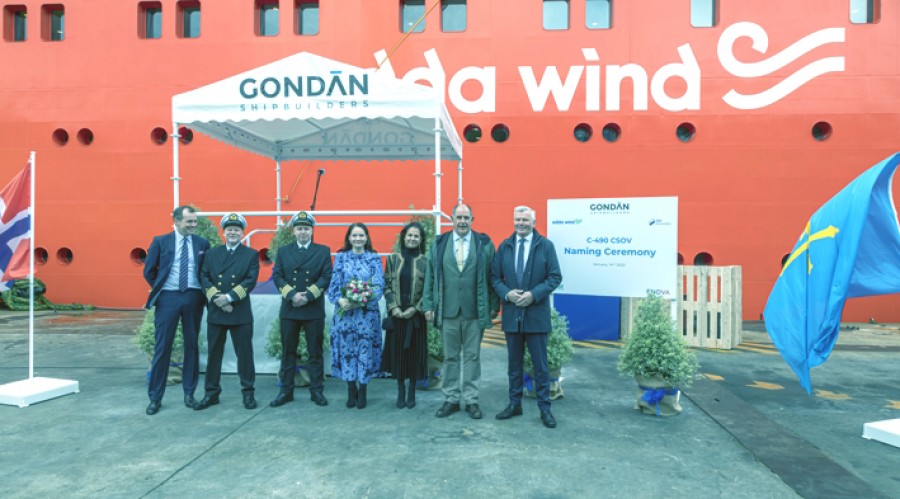 Naming ceremony for «Edda Boreas» at Gondan Shipbuilders in Spain. Photo: Jamie F. Pola.