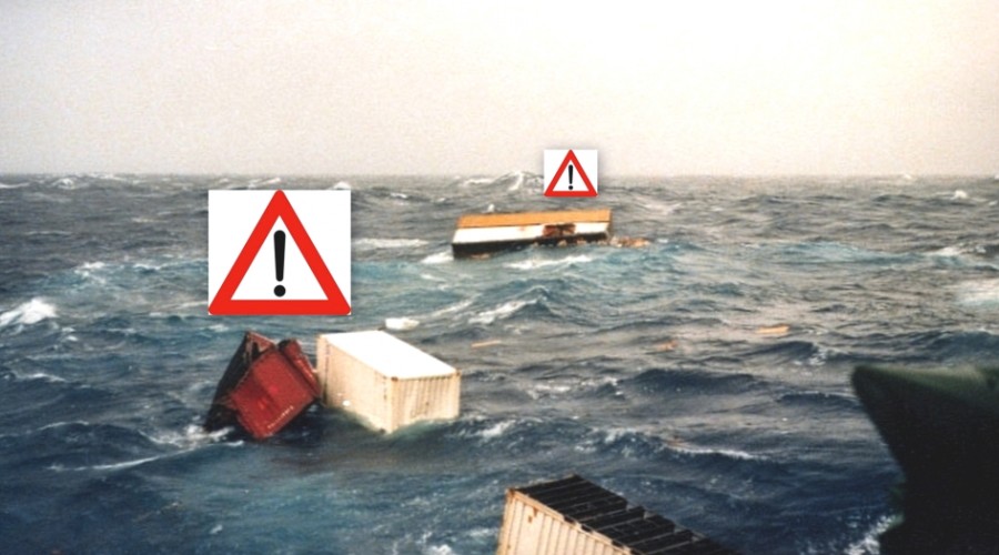 Drivende gjenstander utgjør en stor risiko for sjøtrafikken i Europa. Illustrasjon: Kystverket.